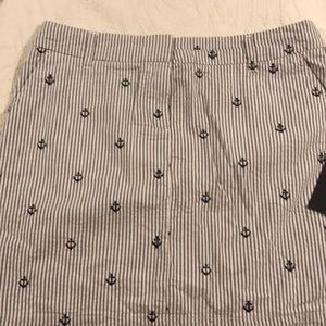 British Khaki Sear-sucker Skirt